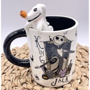 Disney Tim Burtons Nightmare Before Christmas King Jack Zero Figure on Mug 3D